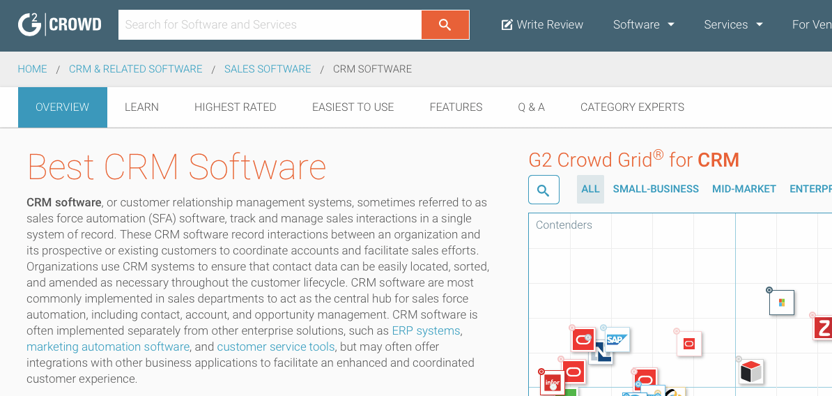 G2 Crowd CRM Software Reviews